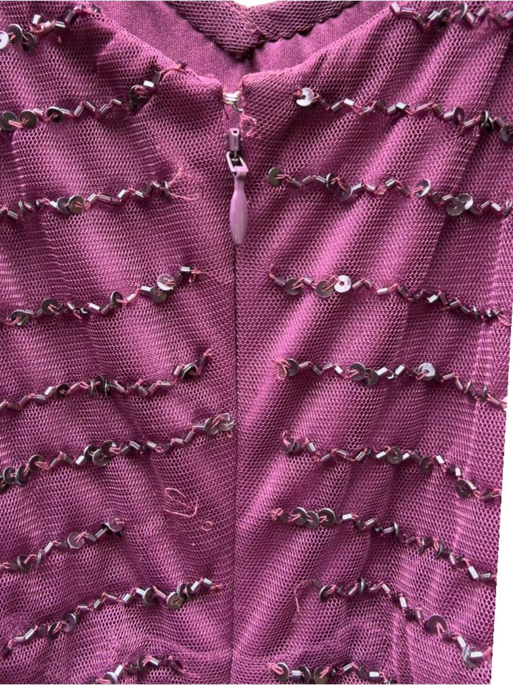 Adrianna Papell Beaded Maxi Dress Purple Plum Formal Evening Gown Size 6 - Picture 6 of 7